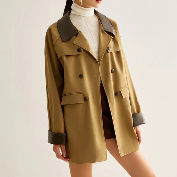 Commense Jackets & Blazers - Commense Contrast Binding Button Coat